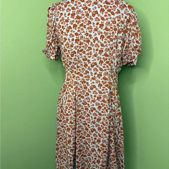 Madewell Rust Floral Midi Dress 10 - Picture 2 of 14